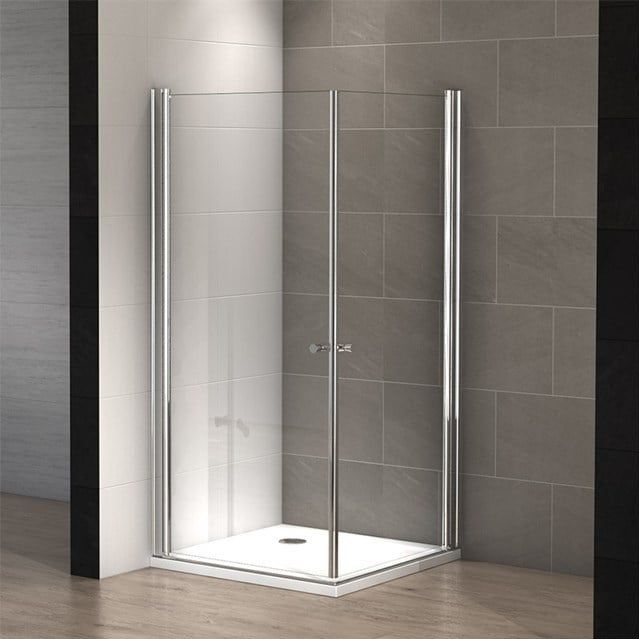 Zircon Comfort Douchecabine | 80x60 cm Chroom Helder glas Draaideur Rechthoek