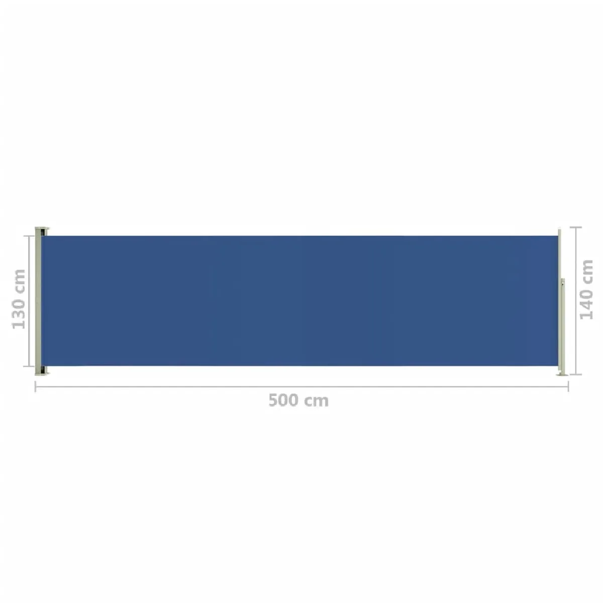 Helloshop26 Auvent latéral rétractable 140 x 500 cm - Bleu