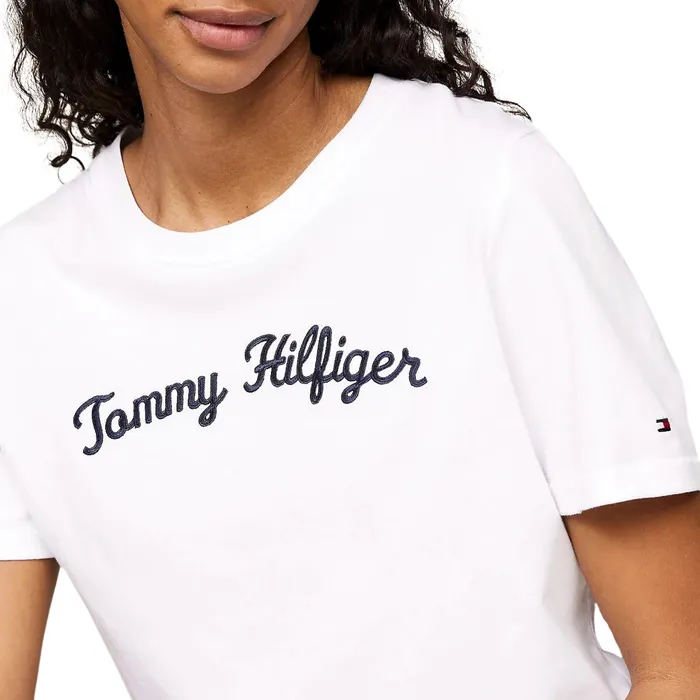 Tommy Hilfiger Regular Script Logo Crew Shirt Dames