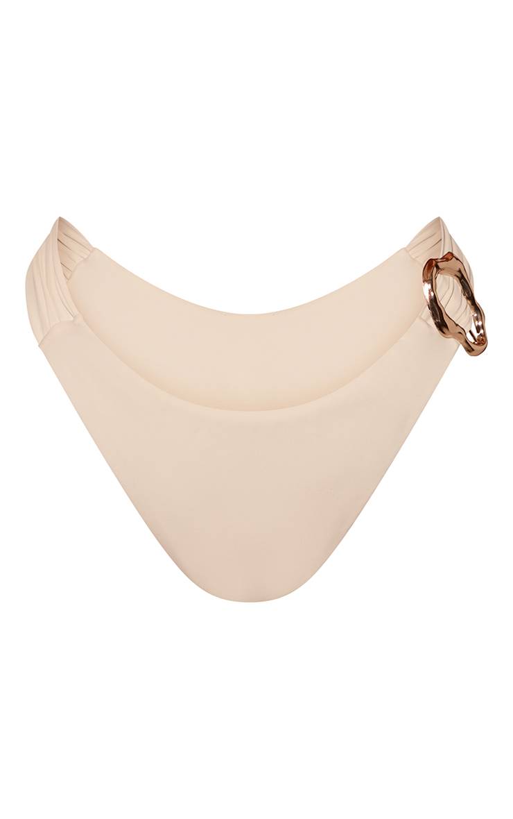 Crème Bas De Bikini Tanga Avec Détail Anneaux
