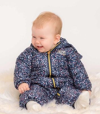 Petite Chérie Atelier Elise Vinterdress Baby, Navy Flower