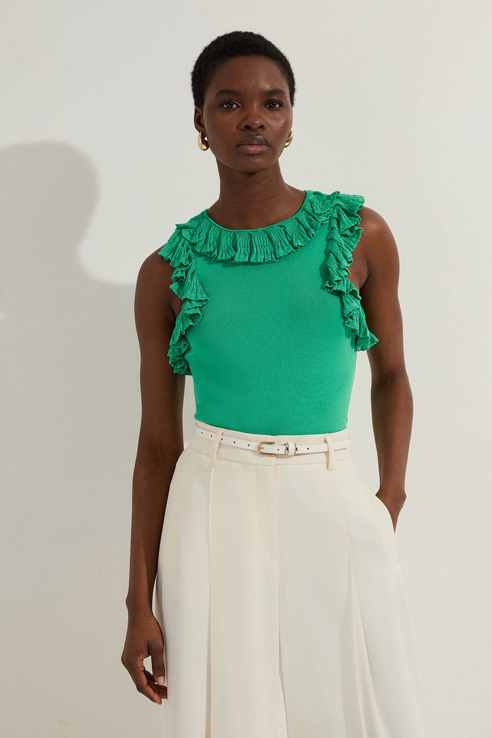 KarenMillen Top tricoté à volants