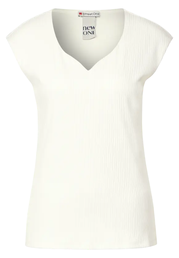 Shirt mit Herz Ausschnitt - off white