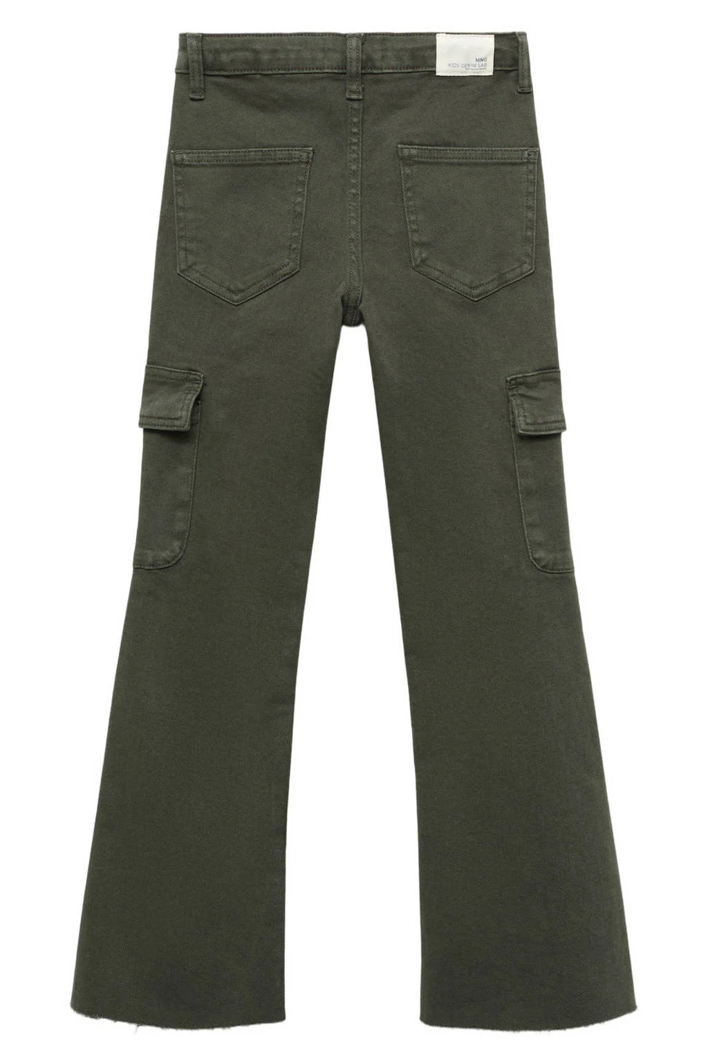 Mango Kids flared cargo broek donkergroen