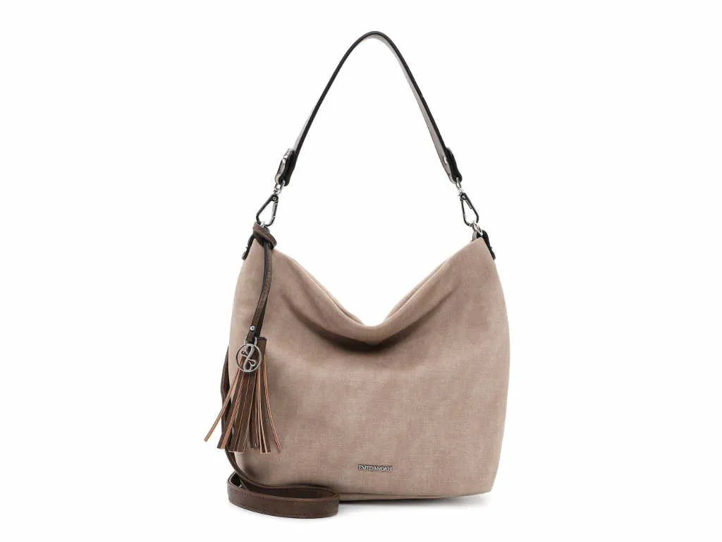 EMILY & NOAH Umhängetasche Taupe Lederimitat  mit Bag in Bag