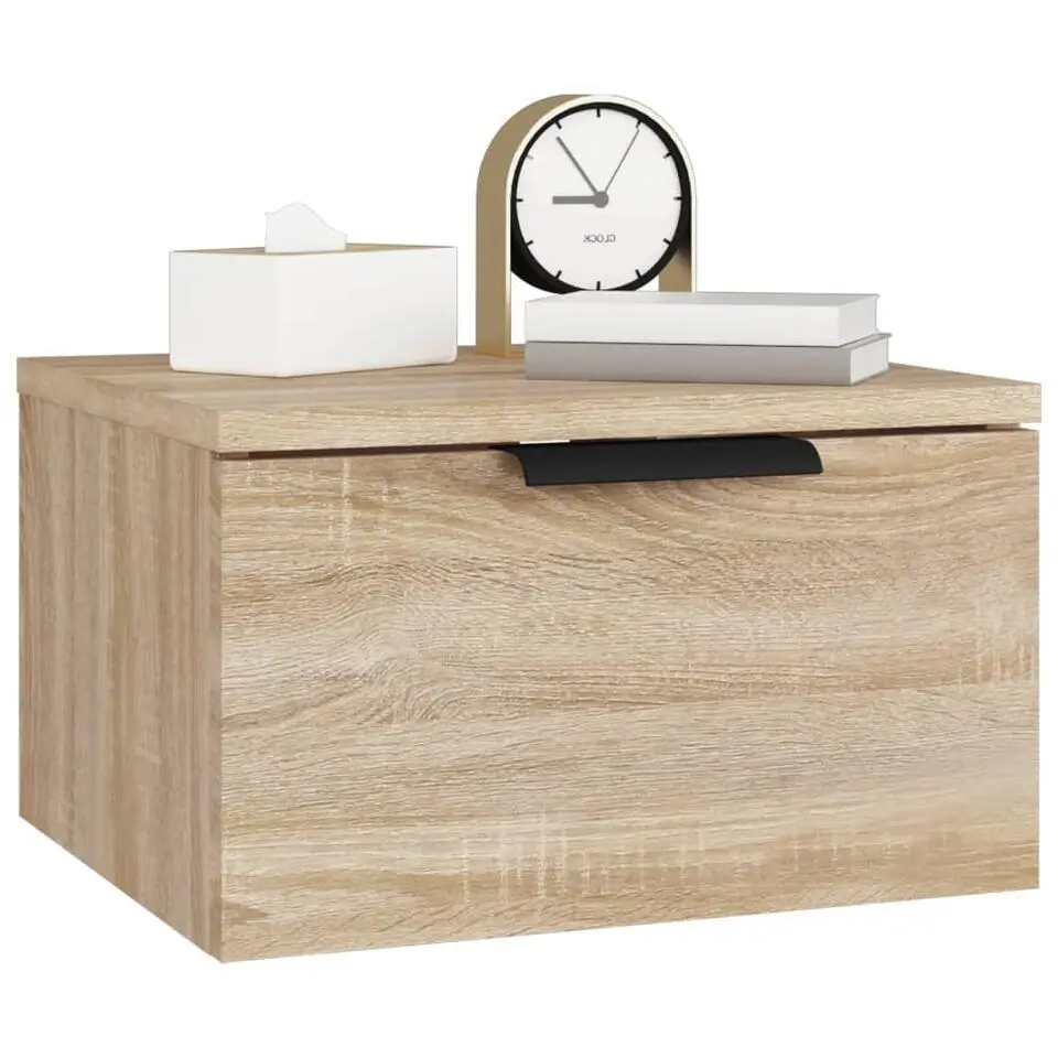 vidaXL - Wandnachtkastje - Bruin - Bewerkt hout