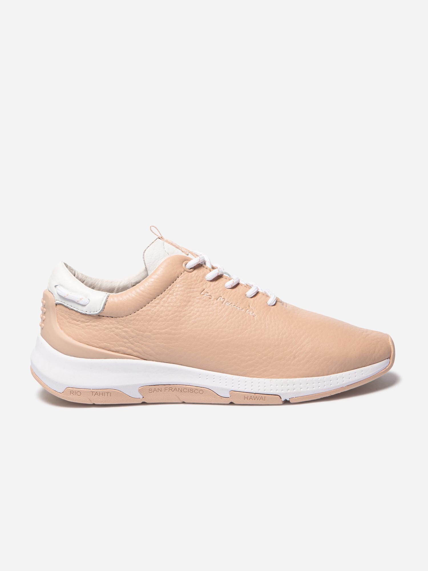 Tennis Femme Confort Cuir Beige