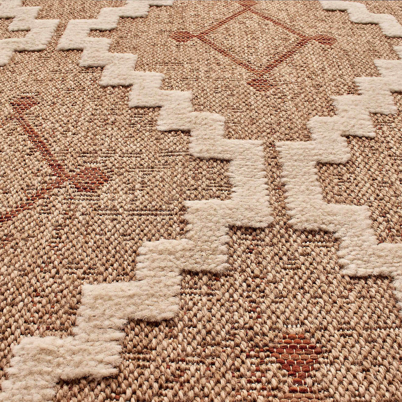 Nazar Rugs Tapis aspect jute TULUM 9041 intérieur & extérieur terra - 200x290 cm