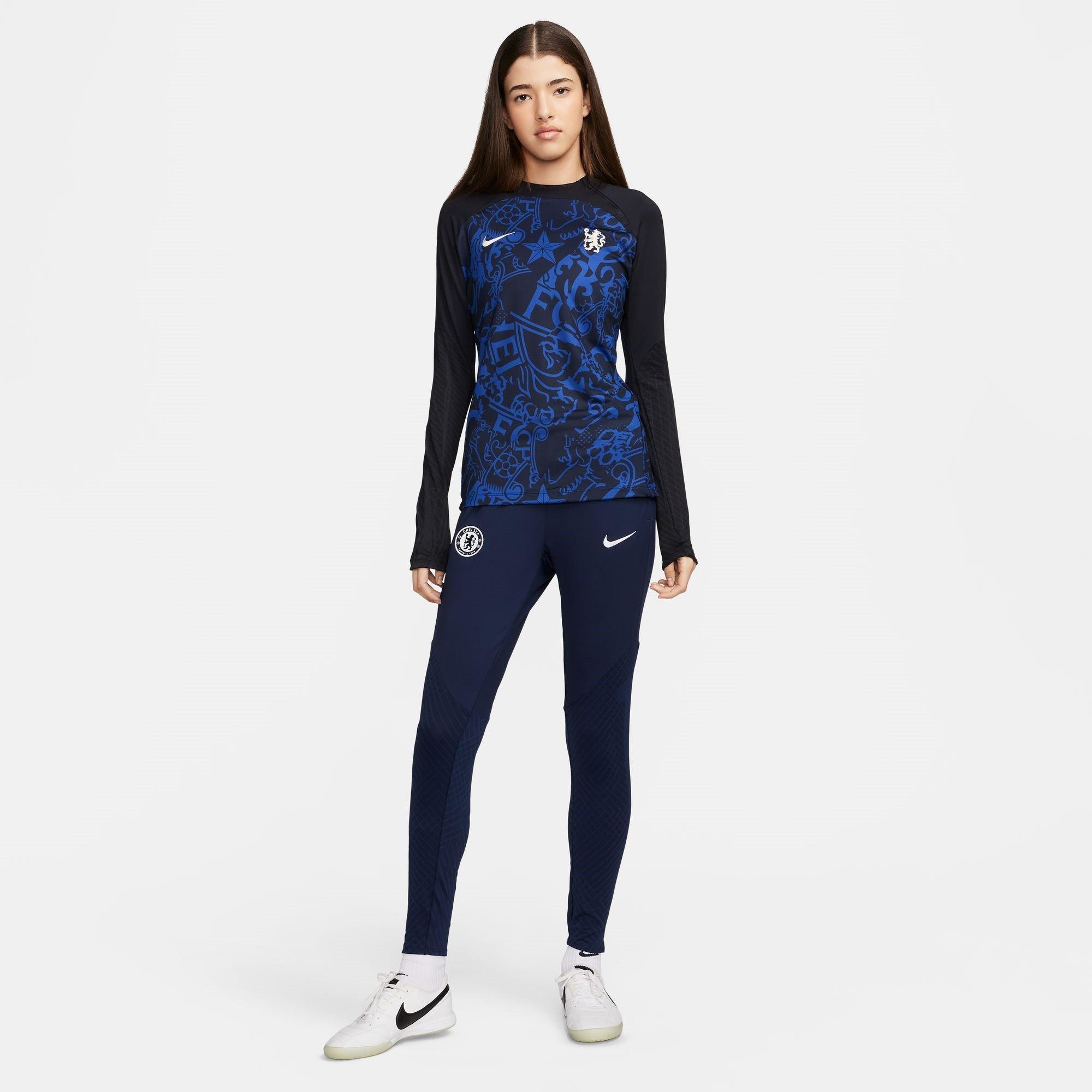 Nike Chelsea Dri FIT Strike Drill Performance Quarter Zip Long Sleeve Top Womens