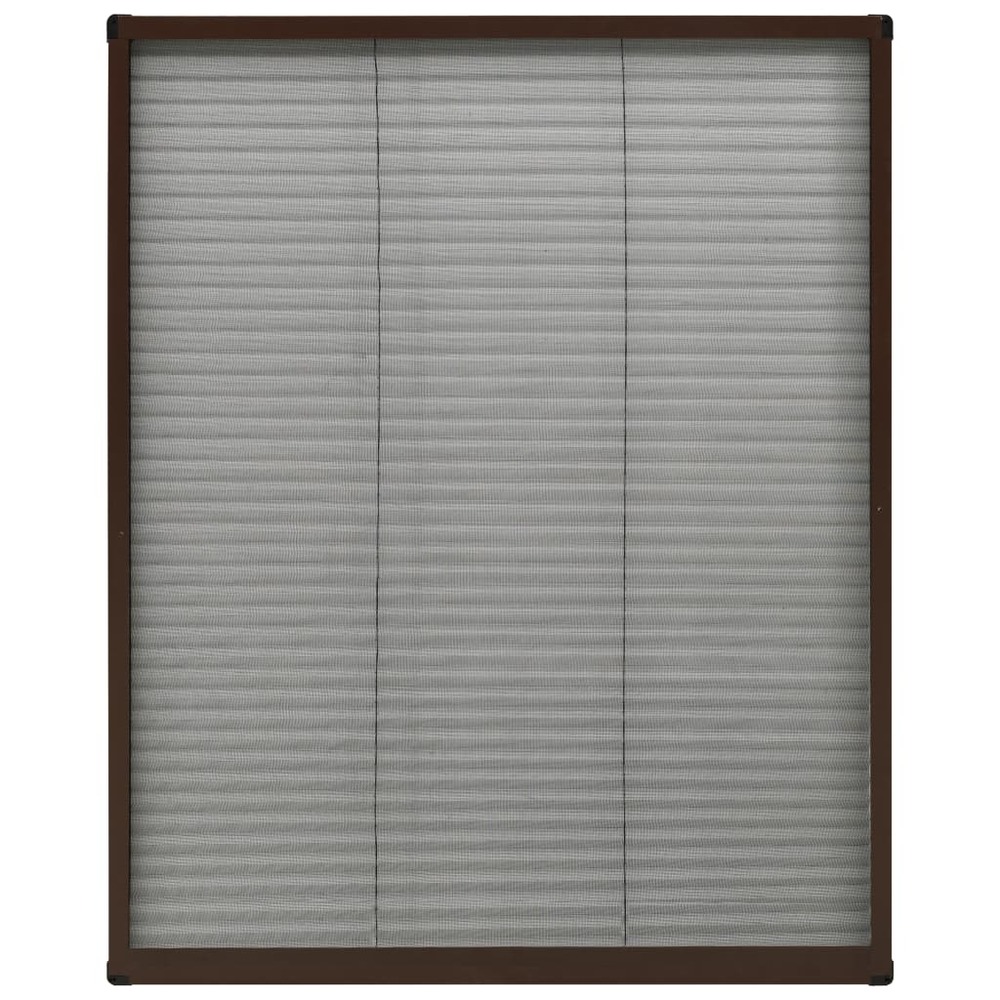 Moustiquaire plissée pour fenêtre aluminium marron 60x80 cm