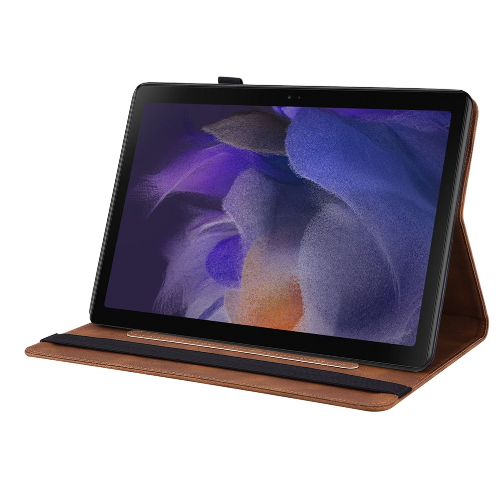Samsung Galaxy Tab A11  Plus / A9  Plus Leder Tasche Flip Cover Schmetterling Imprint - Braun