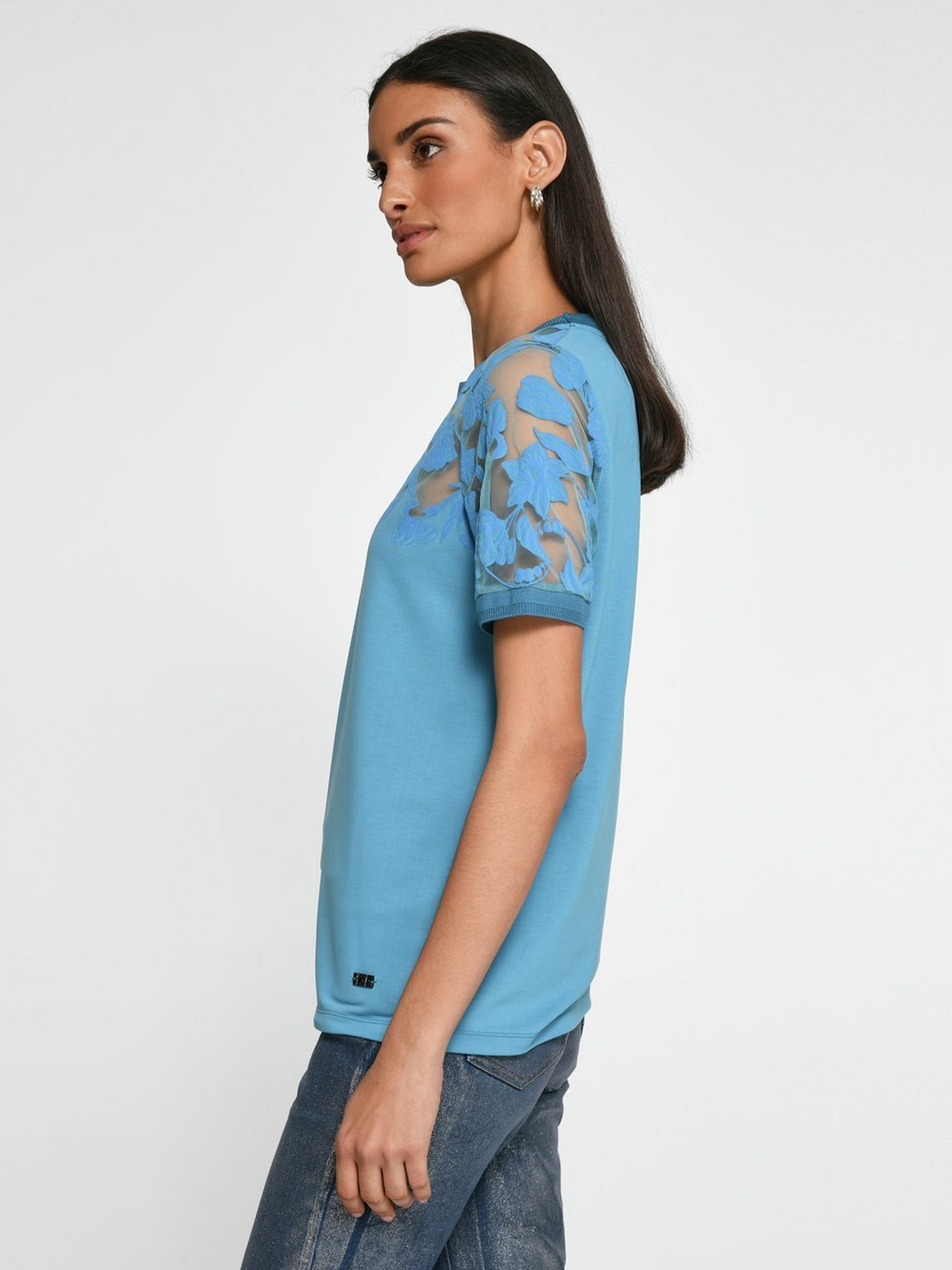 Rundhals-Shirt mit 1/2-Arm