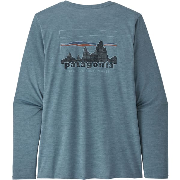 T-shirt randonnée PATAGONIA W'S L/S CAP COOL ‘73 SKYLINE: LIGHT PLUME GREY X-DYE