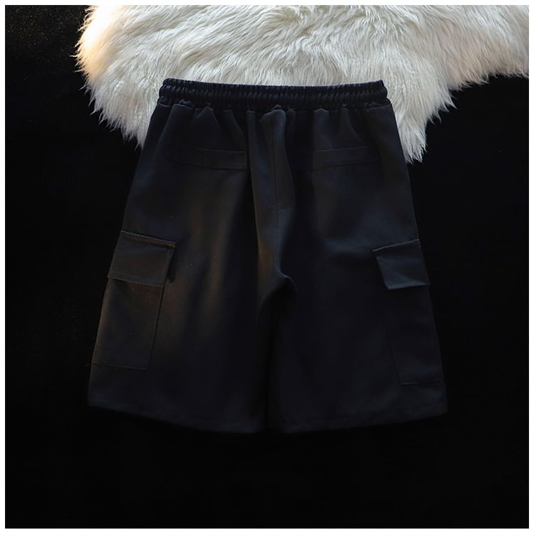 Whyessa - Effen shorts met trekkoordtaille