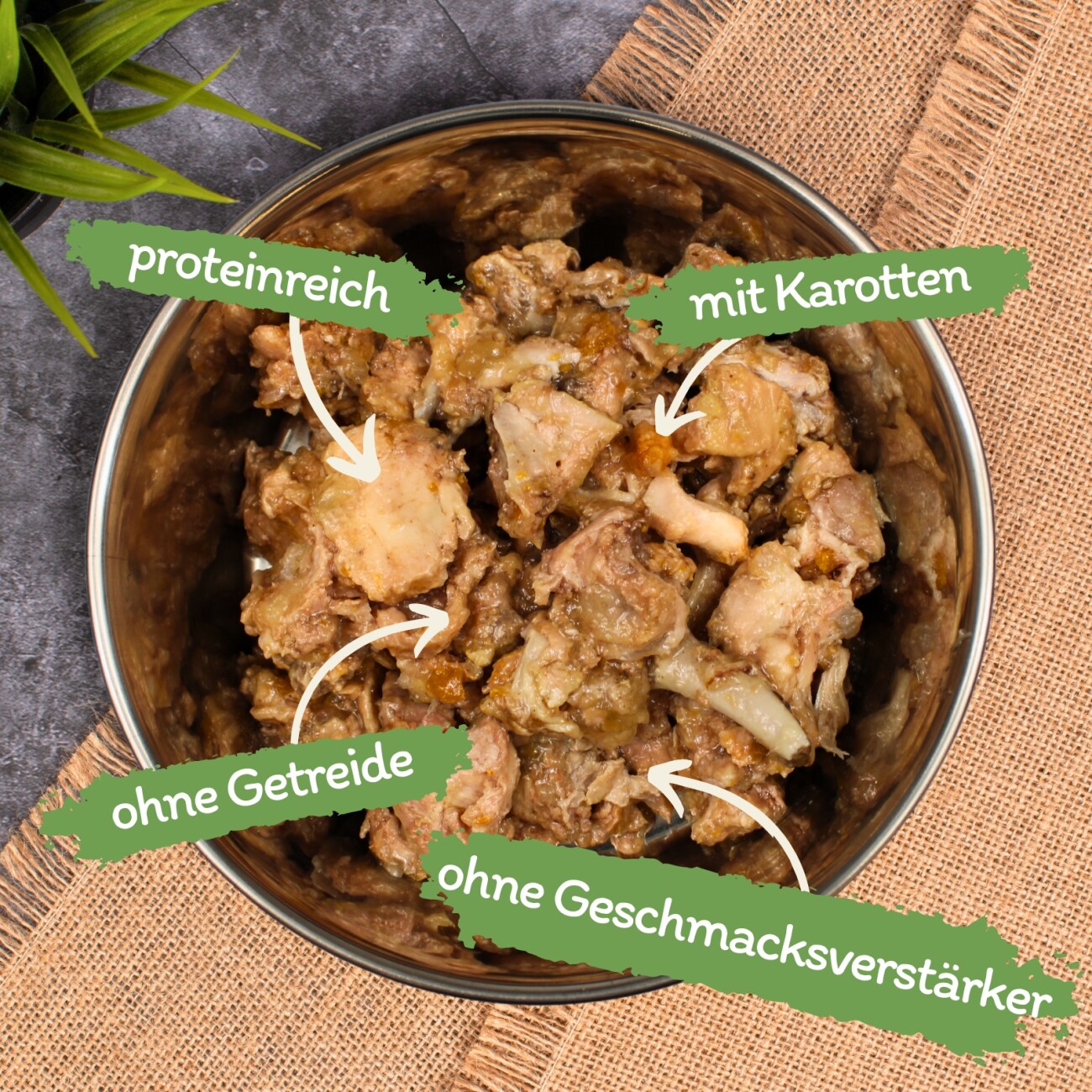 Lyra Pet Lecker.Pet Paula's 100 % Hähnchen und Karotte Hundefutter Nassfutter 6x400 g