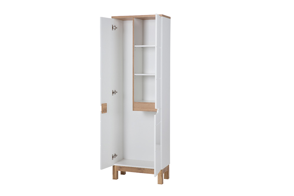 Comad Bali White 900 FSC hoge kast 187x60cm eiken/wit