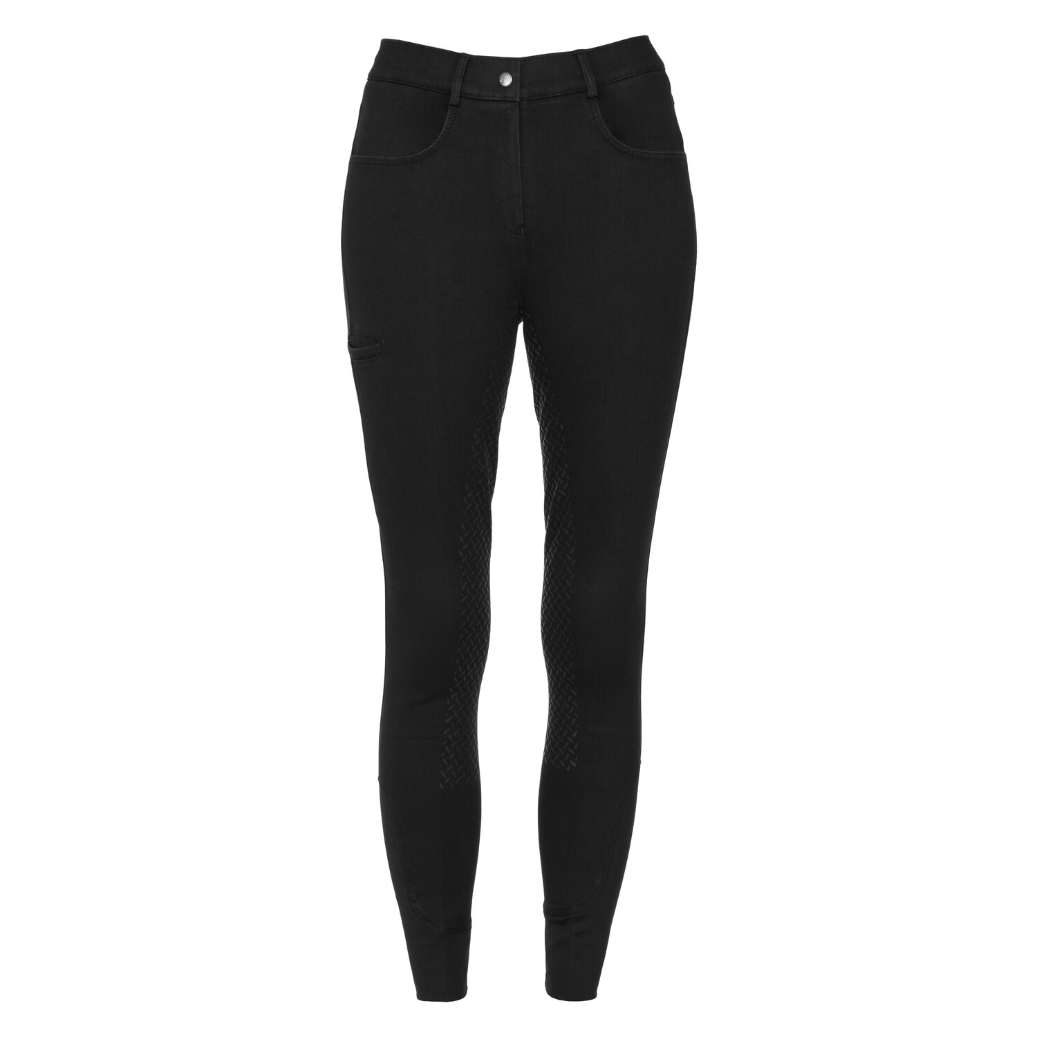 black forest Jeans-Reithose mit Grip-Vollbesatz  - black denim