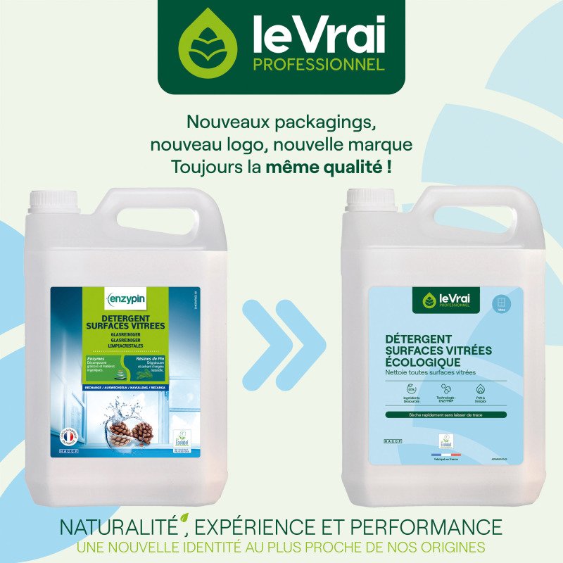 Détergent surfaces vitrées Le Vrai Professionnel - Bidon de 5 L