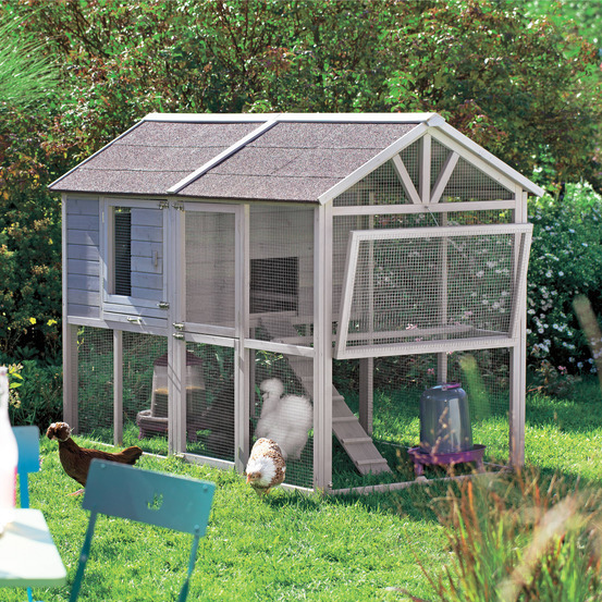 Poulailler Guardiana bois pour 6 poules avec pondoir - 270x106x145 cm