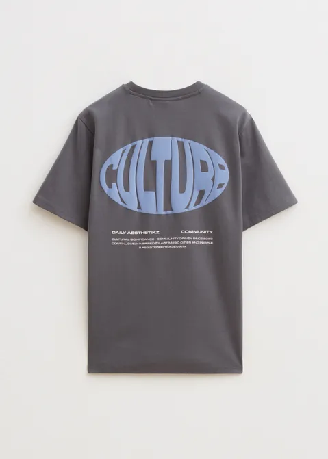 T-shirt met print culture grijs (GRS.D)