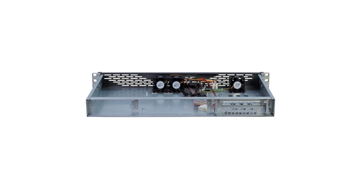 Inter-Tech1U K-125L rack behuizing  (Zwart | 2x USB-A)