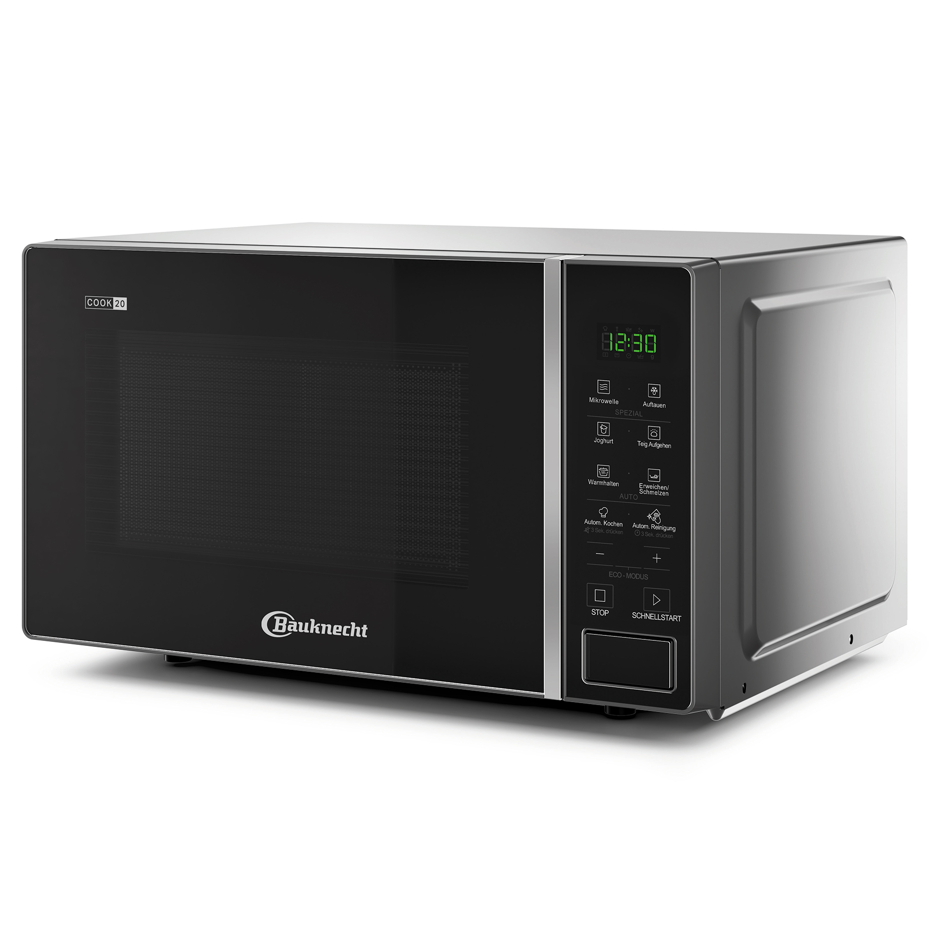 BAUKNECHT Mikrowelle - silber-schwarz - 20 Liter