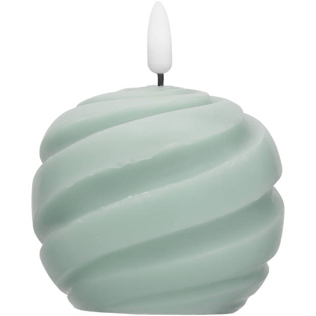 Blokker Swirl ronde LED kaars groen