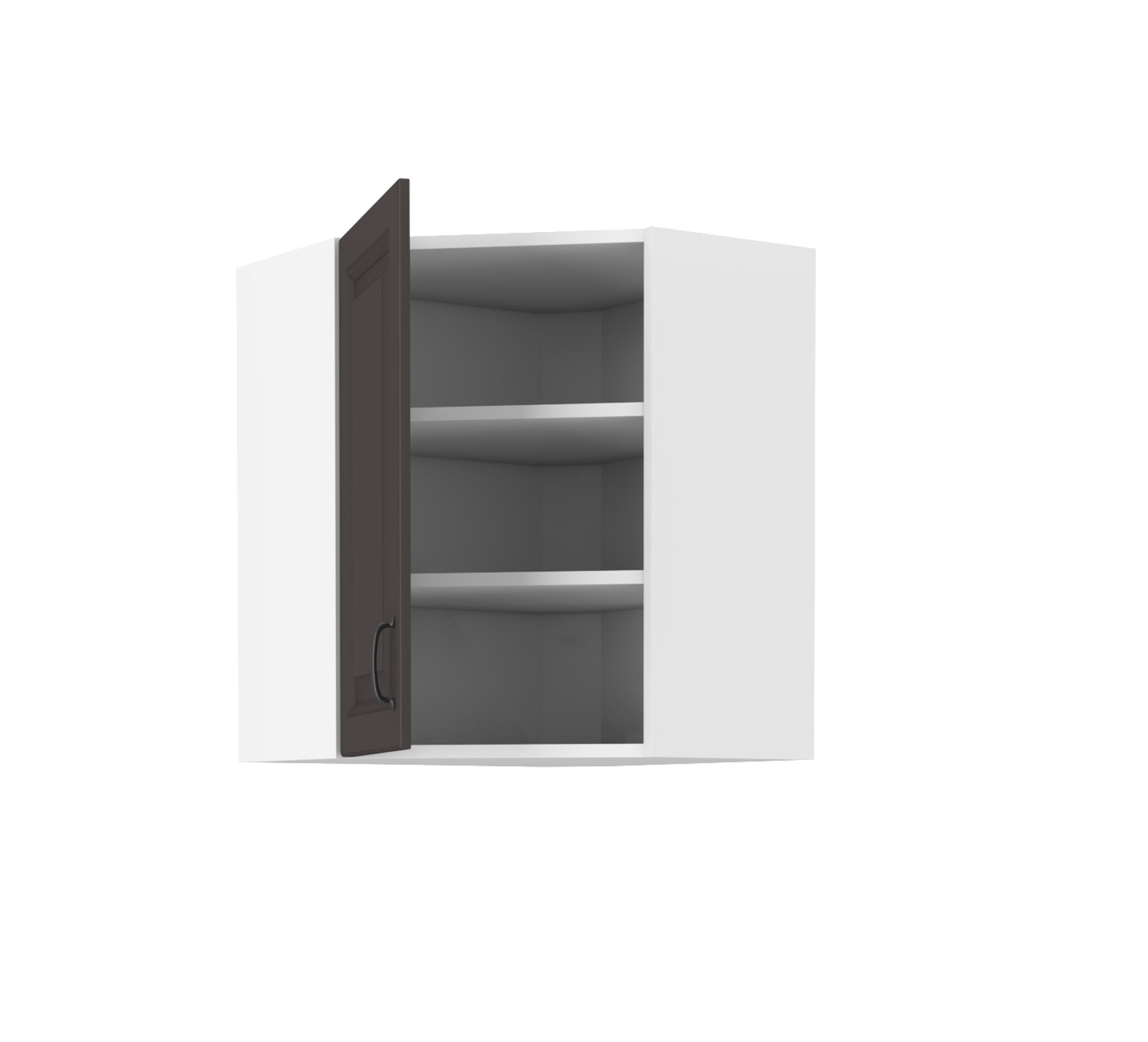 Eckhängeschrank 60x60 cm Stilo Grau Küchenzeile Küchenblock Küche Landhaus