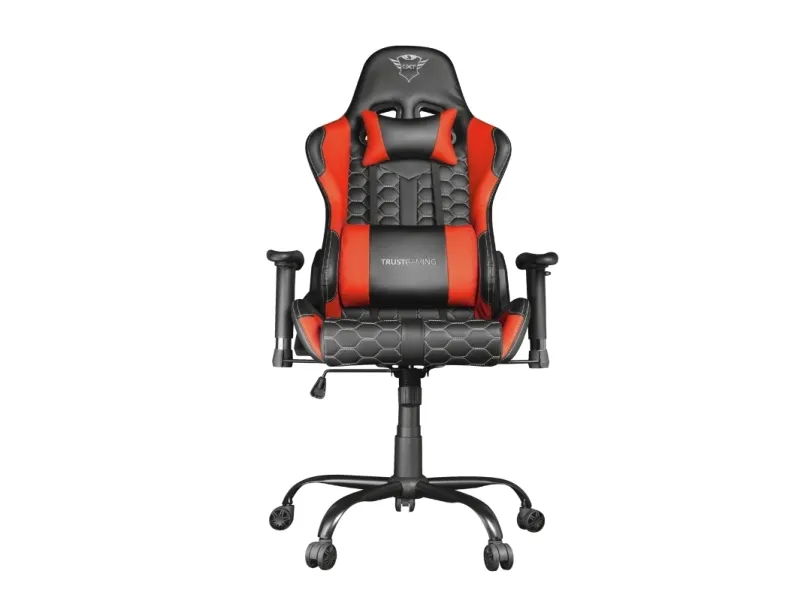 Trust Gaming GXT 708R Resto - Spillestol - ergonomisk - armstøtter - vippe - drejeled - metalramme, polyuretan-læder, elastisk stof - rød