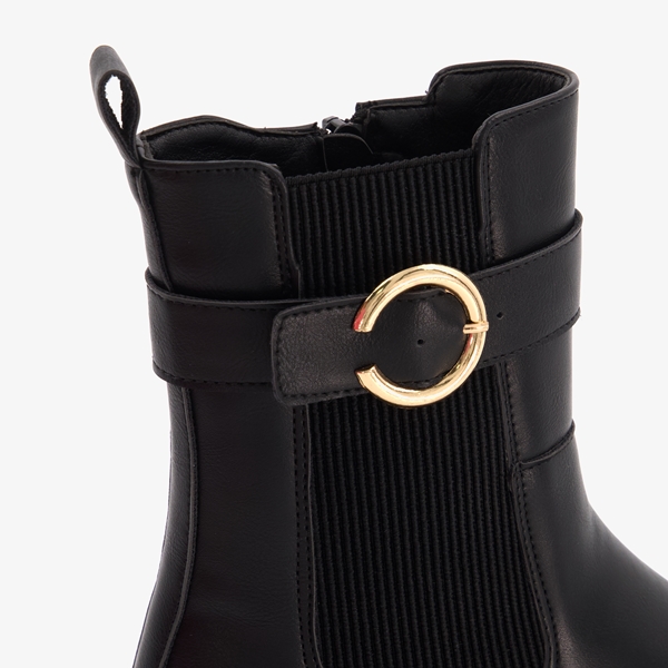 Blue Box meisjes chelsea boots zwart met gesp