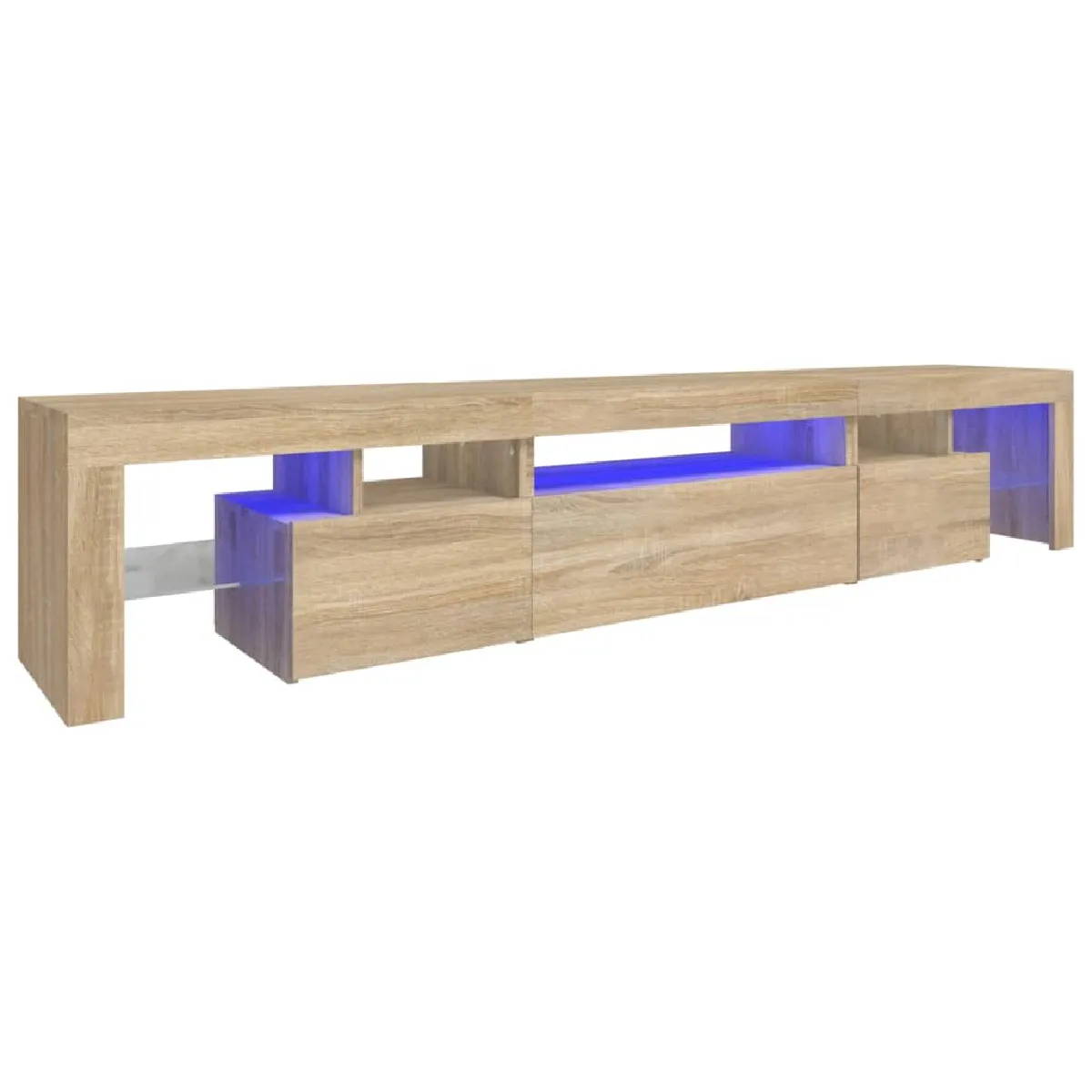 VIDAXL Meuble TV avec LED - Chêne sonoma