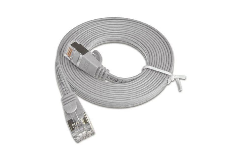 Slimpatchkabel RJ-45 - RJ-45, Cat 6, STP, 20 m, GrauGeschirmtes Twisted-Pair-Kabel (STP) mit Klinkenschutz