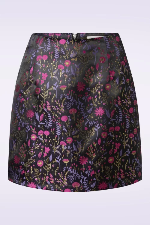 Louche Aubin Magic Forest mini rok in paars
