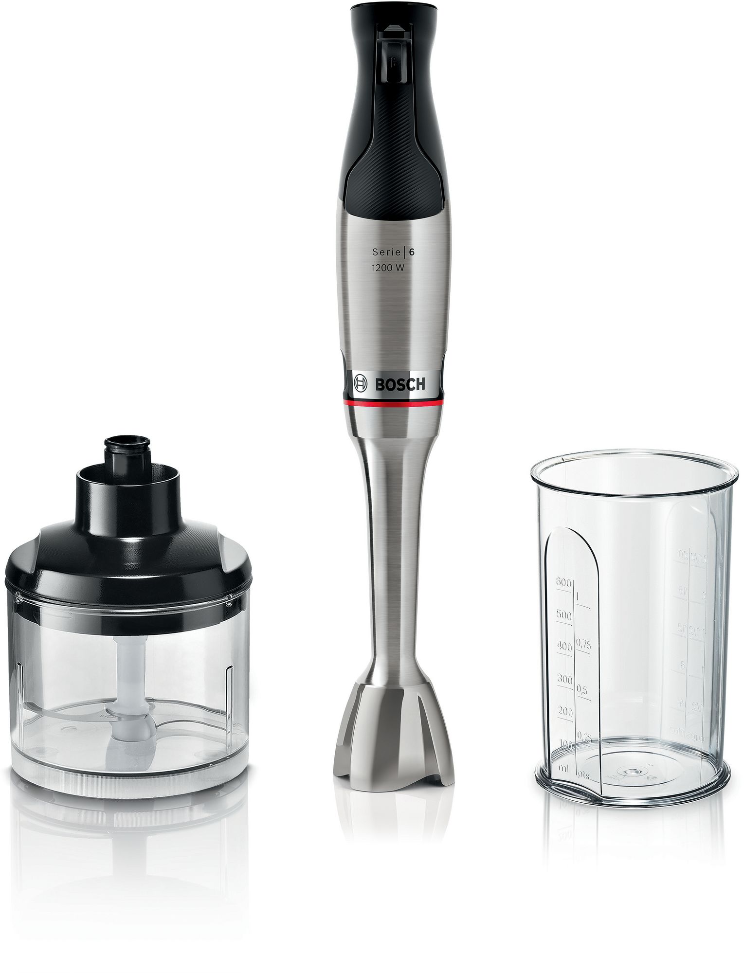 Batedeira de mão ErgoMaster Série 6, 1200 W, aço inoxidável, MSM6M820