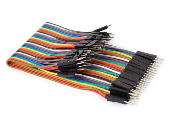 Whadda Jumper Set (m – m), 15 cm 40 Pins Verschiedenfarbiger Überbrückungskabel im 40er-Streifen, Stecker – Stecker
