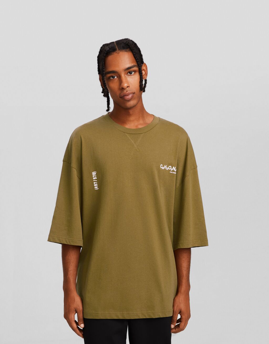 Camiseta bordada de manga curta oversized