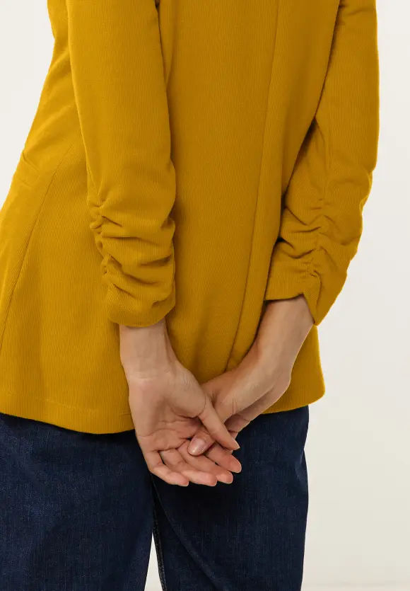 Longblazer mit Raffung - tanned yellow