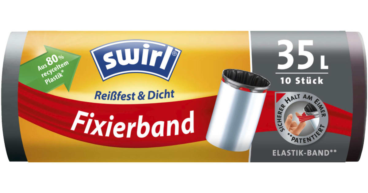swirl Müllsack mit Fixierband 35 Liter