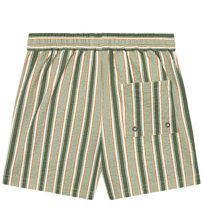 Les Deux Badeshorts - Stan Stripe - Schnittlauch Green/Thai Curr
