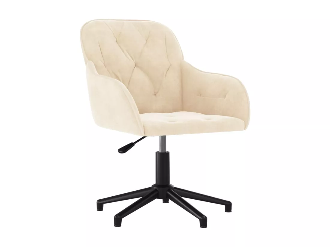Chaise pivotante de bureau Crème Velours