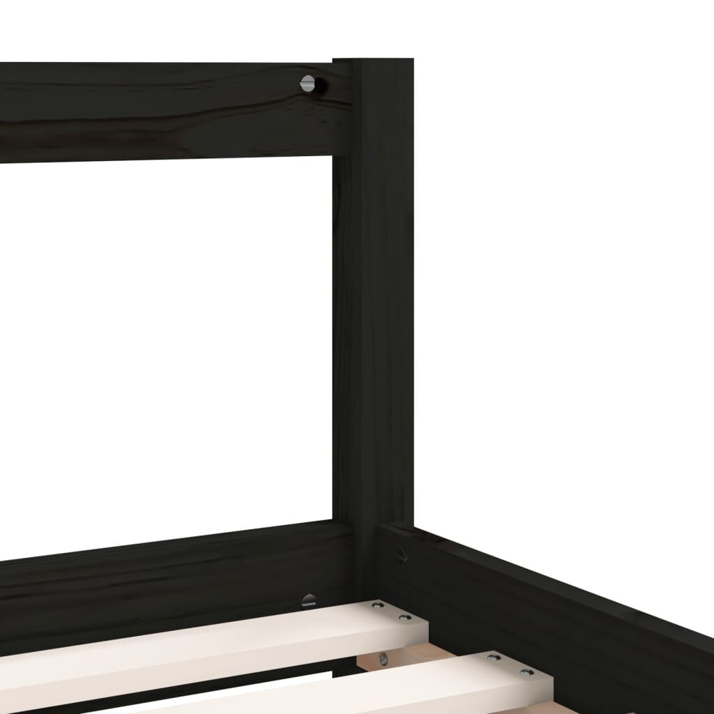 vidaXL Kinderbedframe met lades zwart 80x160 cm grenen