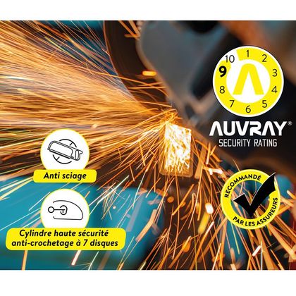 Antivol Auvray BLOQUE DISQUE DK 14 NOIR MAT SRA Universel