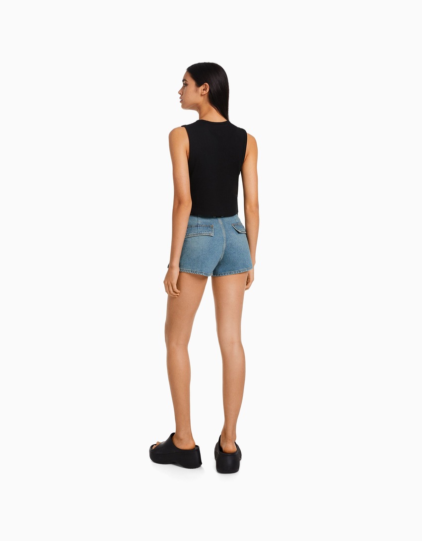 bermudas cargo de jeans