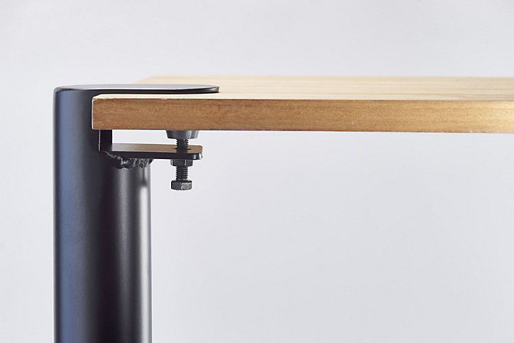 Pied de table étau Mottez en acier noir Ø 5 x H. 90 cm
