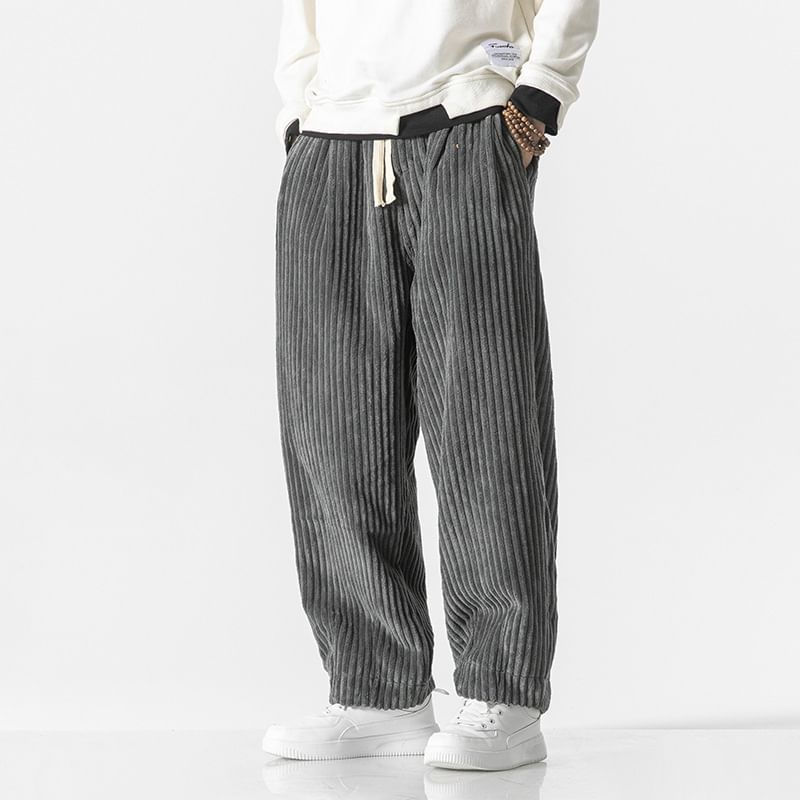Blueforce - Corduroy cropped broek met trekkoord in de taille
