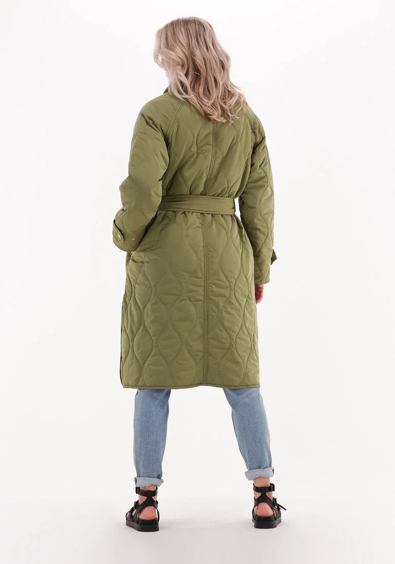 SCOTCH & SODA groene scotch & soda gewatteerde jas long quilted jacket