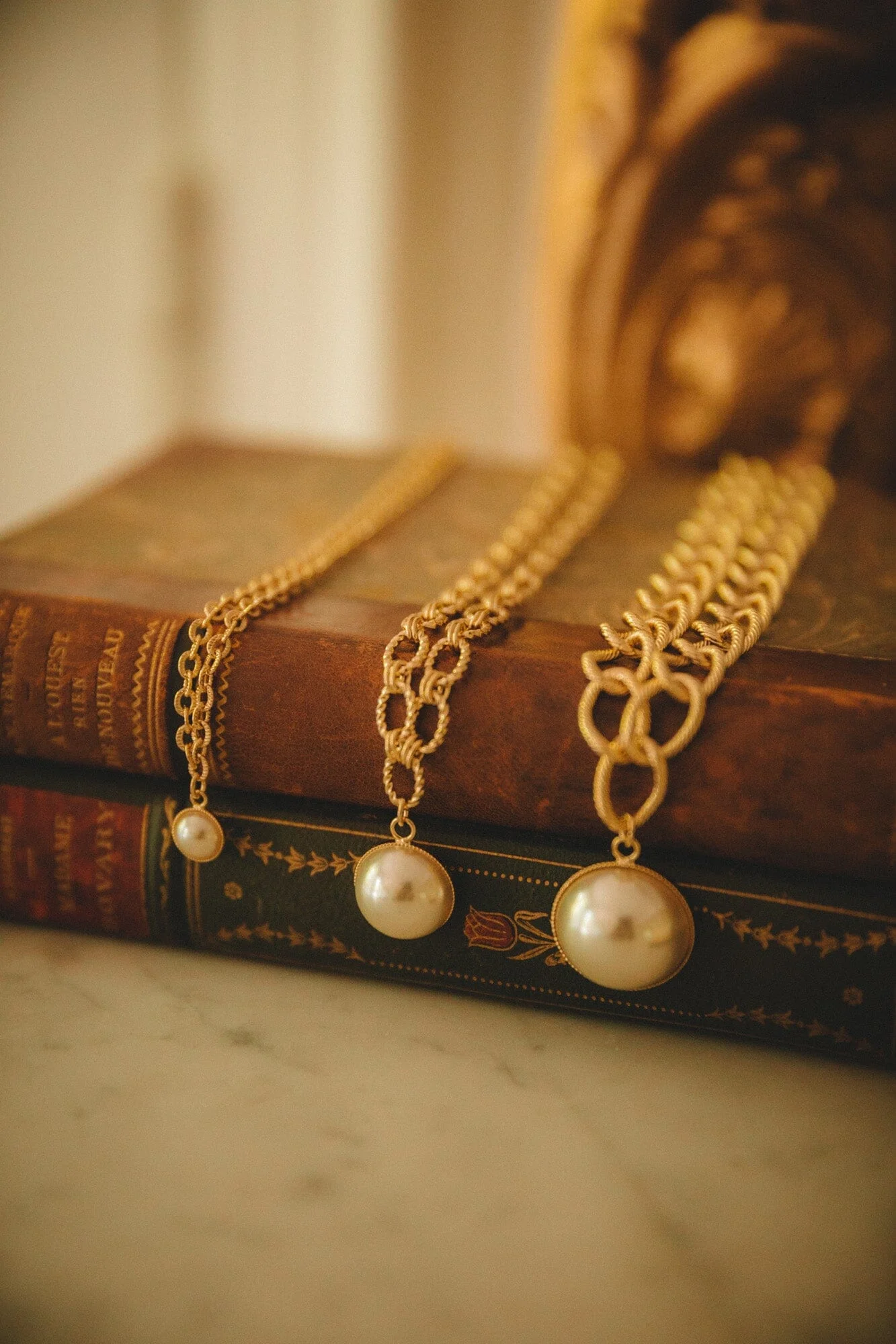 NÉLYA - Collier perle plaqué argent | Doré