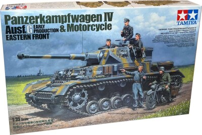 Tamiya - Panzerkampfwagen IV Ausf.G & Motorcycle Byggesæt - 1:35 - 25209