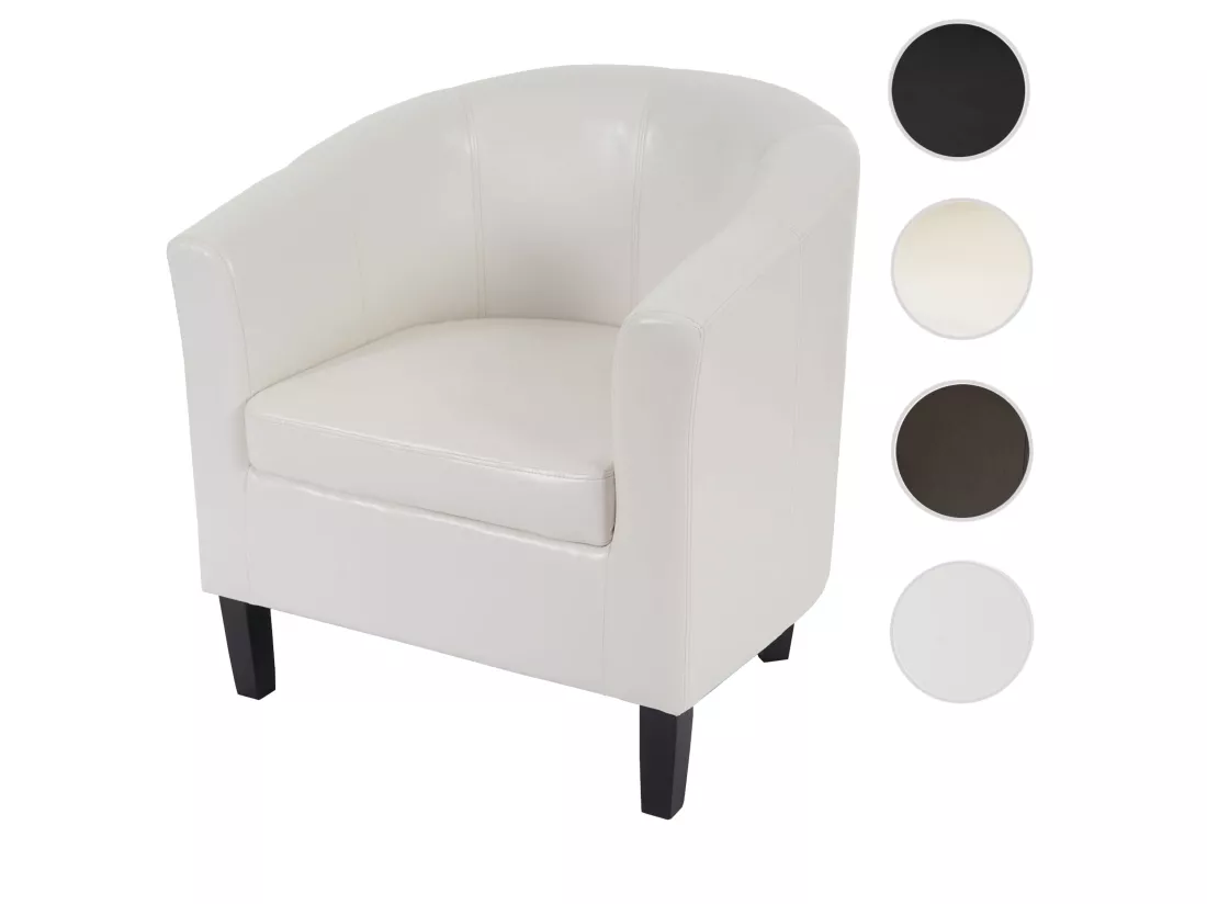 Fauteuil de salon Stafford H379, blanc