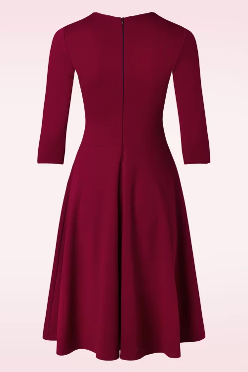 Vintage Chic for Topvintage Emilia swing jurk in wijnrood